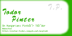 todor pinter business card